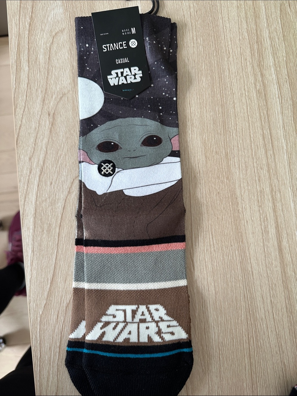 Stance Star Wars Grogu Kids Crew Socks in Brown/Green/Black